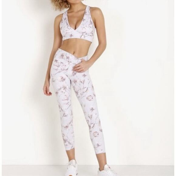 Varley Biona‎ Tight Purple Floral Leggings Sz Medium - Picture 2 of 10